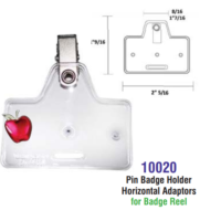Horizontal Clear Service & Award Pin Strap Clip Adapter w/ Slot, No clip –  10025-3H – ID Badge Center