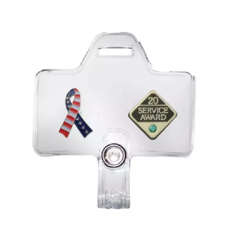 Horizontal Lanyard Badge Adapter (Clear Vinyl) 10025 ID Badge Center