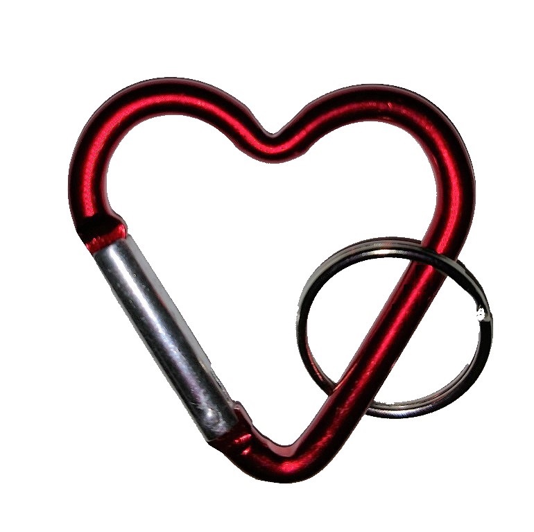 Carabiner Heart Shape Red