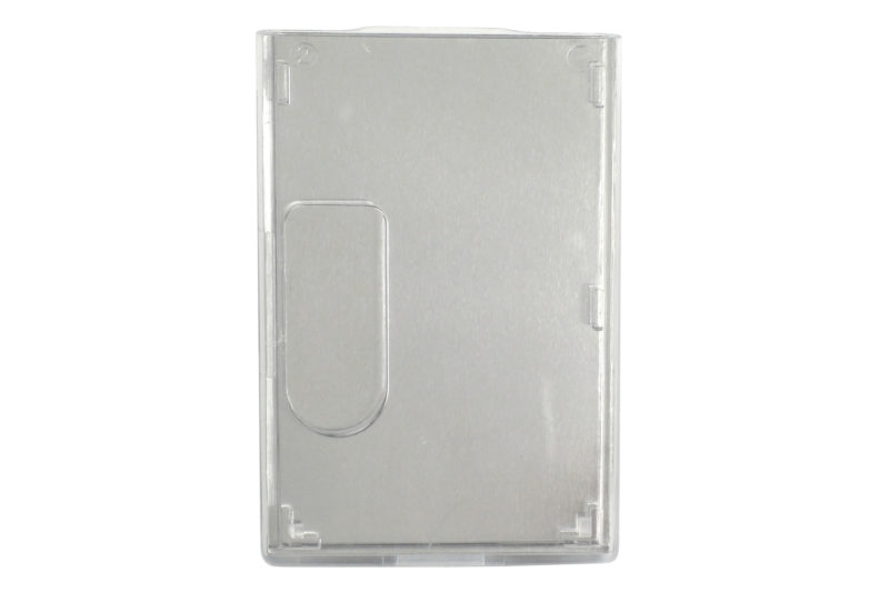 Shielded Badge Holder, Vertical, Rigid Plastic, Sheilded, Two Card