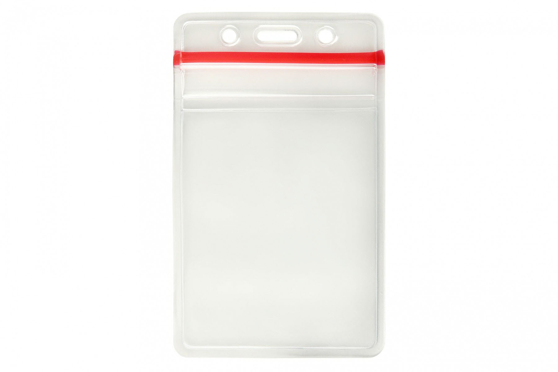 Clear Vinyl Vertical Badge Holder with Resealable Top