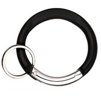 Carabiner Circle Shape BLACK with Split Ring