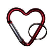 Carabiner Heart Shape RED with Split Ring