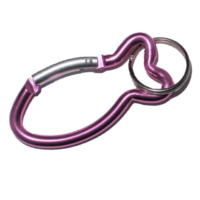 Carabiner Fish Shape PINK with Split Ring