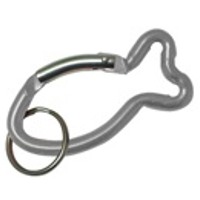 Carabiner Fish Shape SILVER with Split Ring