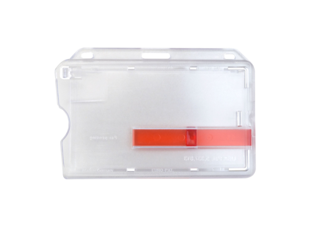 Horizontal Frosted Smart Badge Holder w/ RED Slide Ejector
