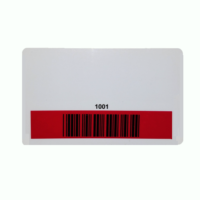 Custom Laminate PVC Card with Barcode and Red Mask