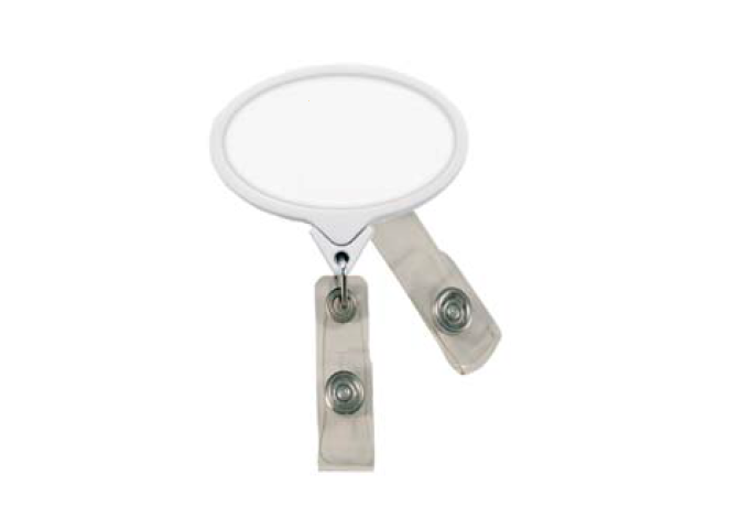 Stay and Pull Badge Reel Oval (Shown in White) – 40056 – ID Badge