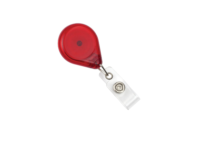 Premium Badge Reel with Resist Twist Translucent Red