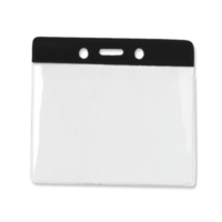 Horizontal Extra Large Badge Holder with Color Bar Black