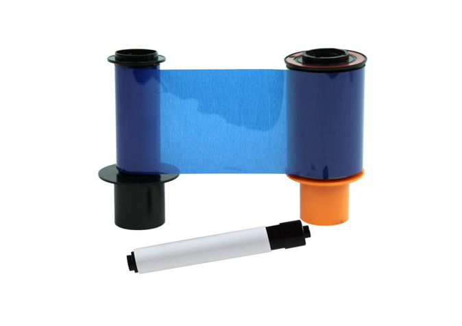 Fargo (K) ECO Ribbon w Black Cartridge and Cleaning Roller