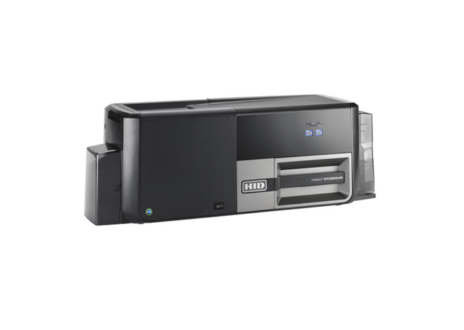 Fargo DTC5500LMX DS Printer w 2M Lam and Locking Hoppers